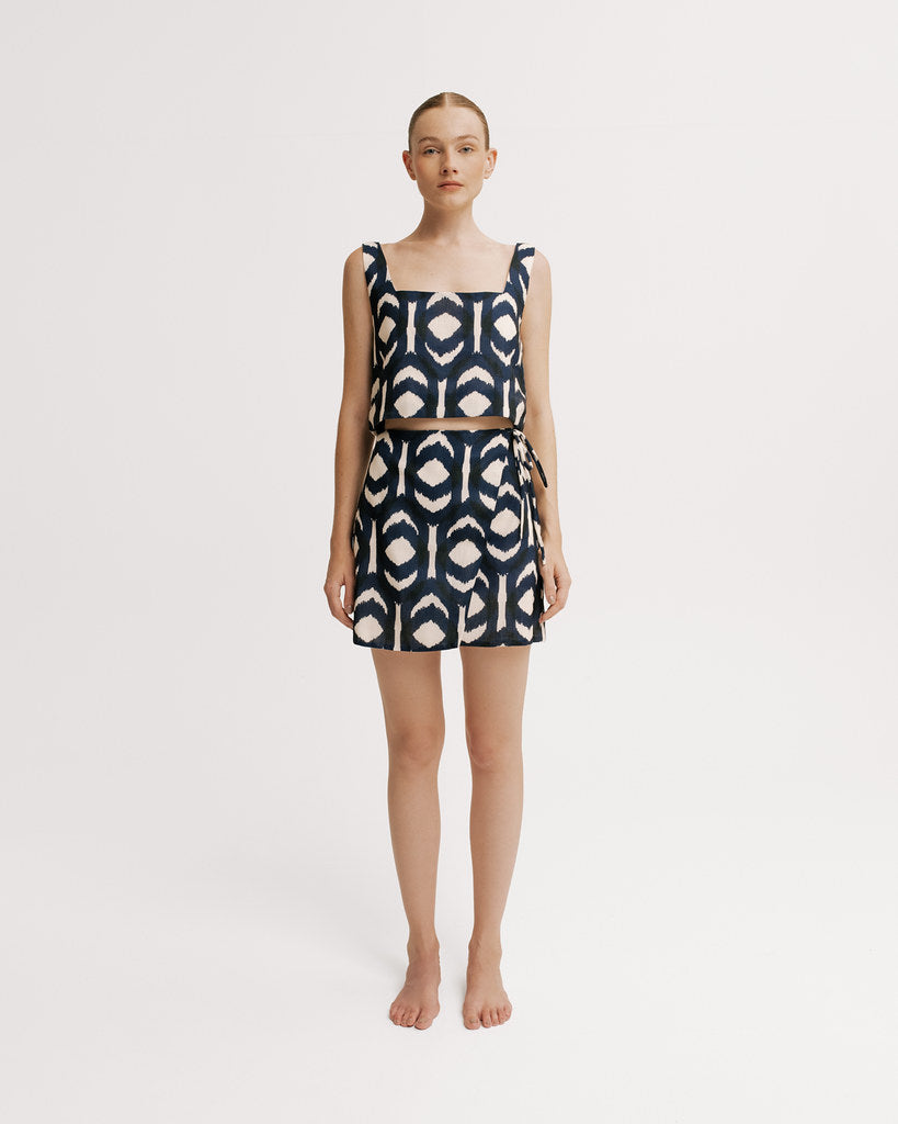 Set Crop Top Connie Ikat - Falda Elise Ikat